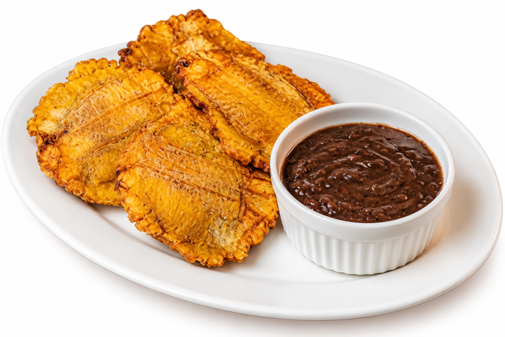 Patacones con Frijoles