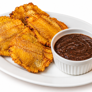 Patacones con Frijoles
